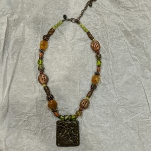 Chico's necklace with metal pendant